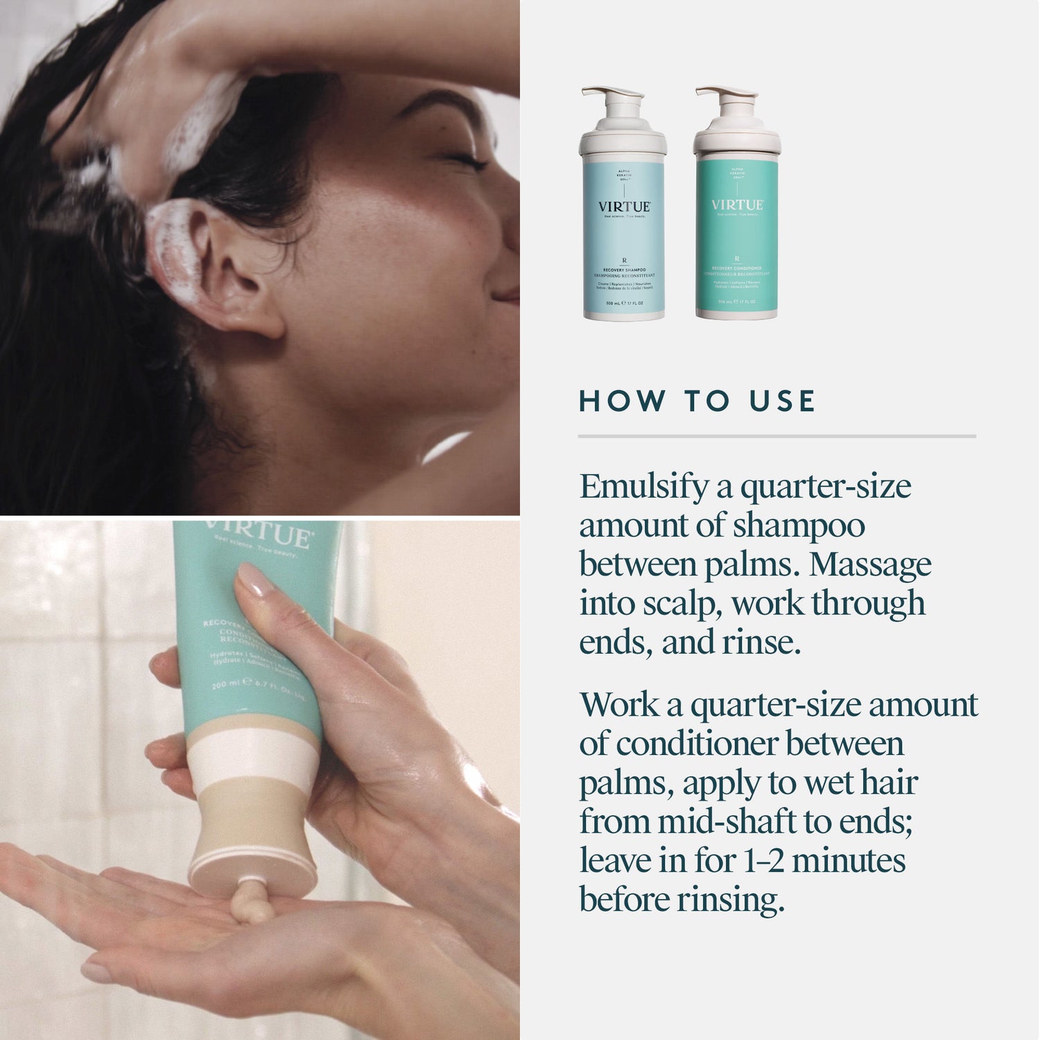 Information related to Virtue Jumbo Size Recovery Shampoo & Conditioner Duo (Limited Edition)