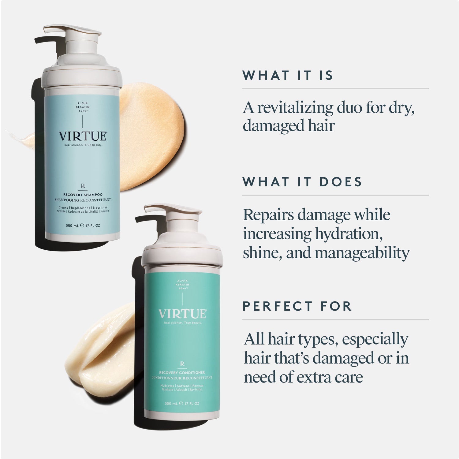 Information related to Virtue Jumbo Size Recovery Shampoo & Conditioner Duo (Limited Edition)