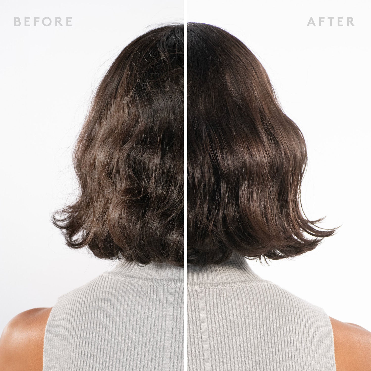 Before and after results of using Virtue Overnight Scalp & Hair Elixir