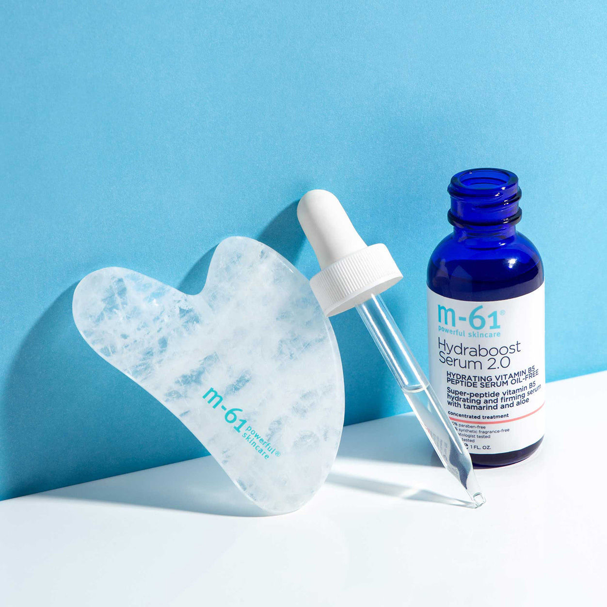 Lifestyle image of M-61 Clear Quartz Gua Sha