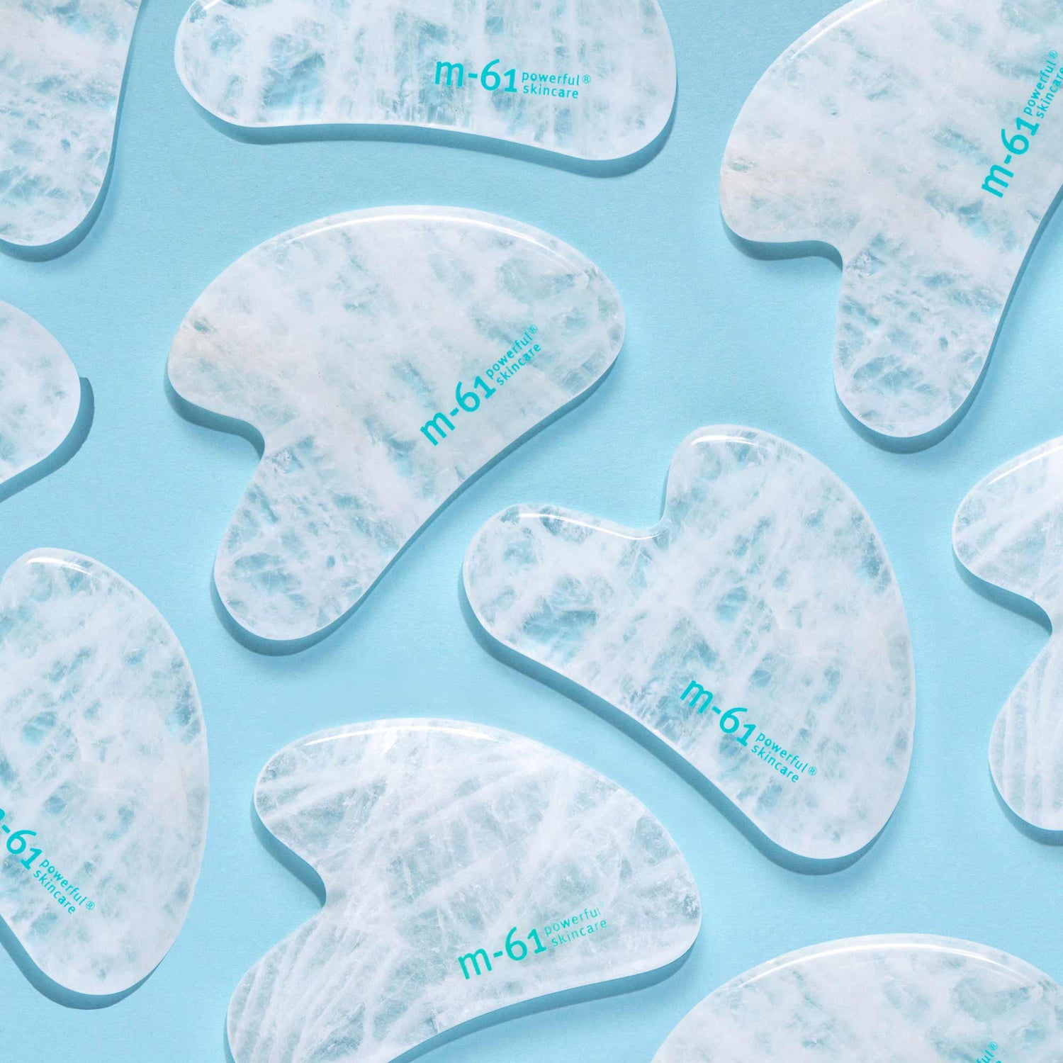 Lifestyle image of M-61 Clear Quartz Gua Sha