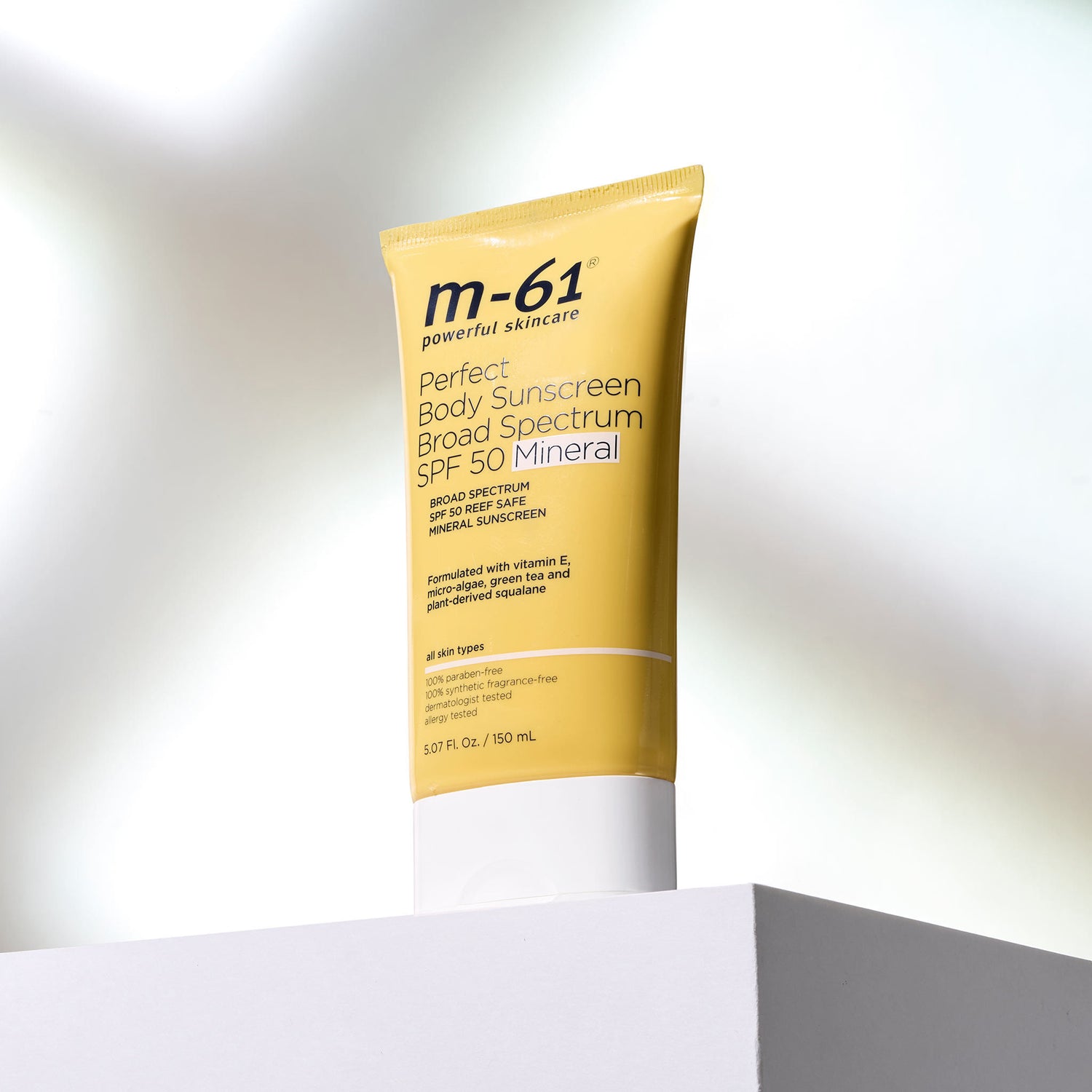 Image of an open M-61 Perfect Body Sunscreen Broad Spectrum Mineral SPF 50