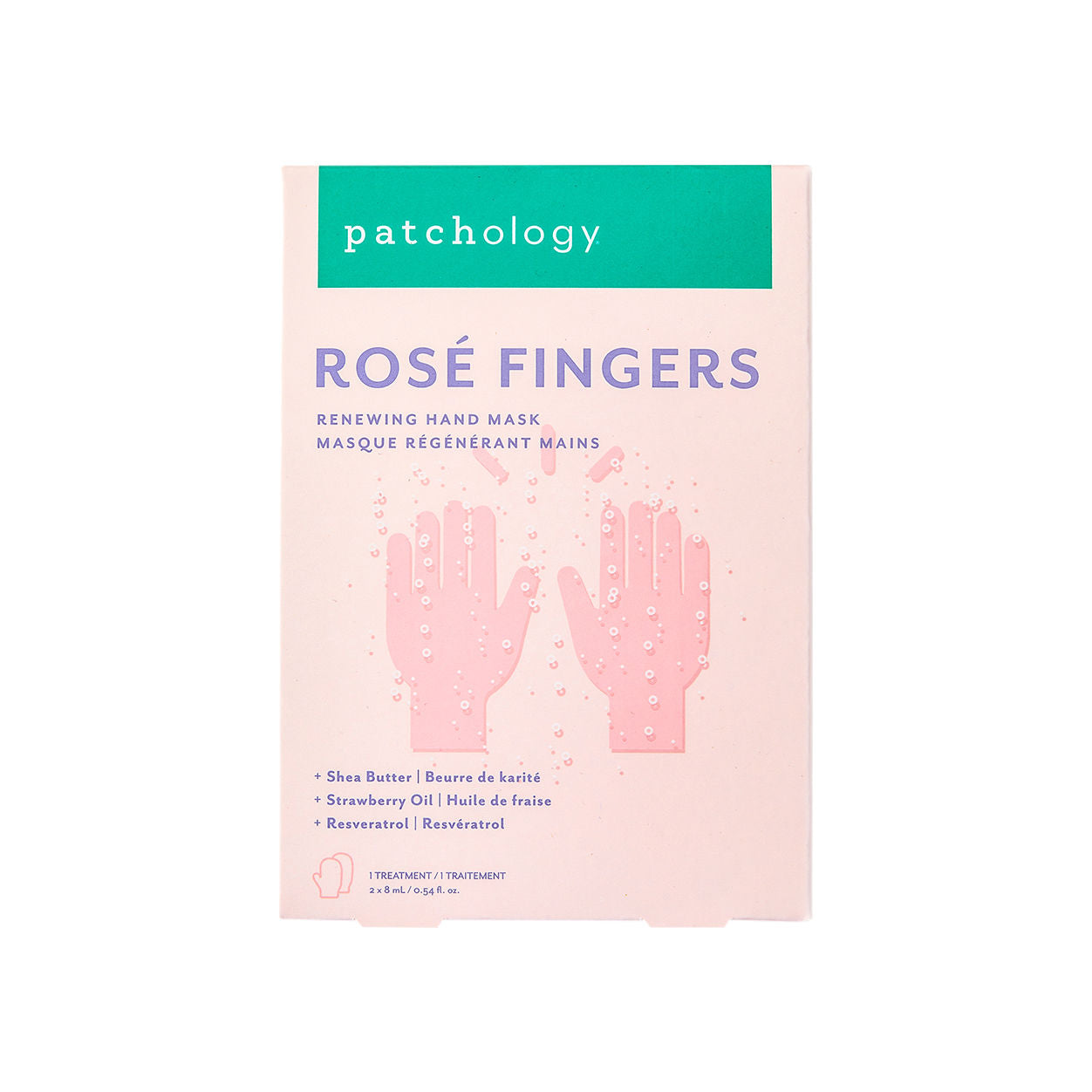 Packette image of Patchology Rosé Fingers Hydrating and Anti-Aging Hand Mask