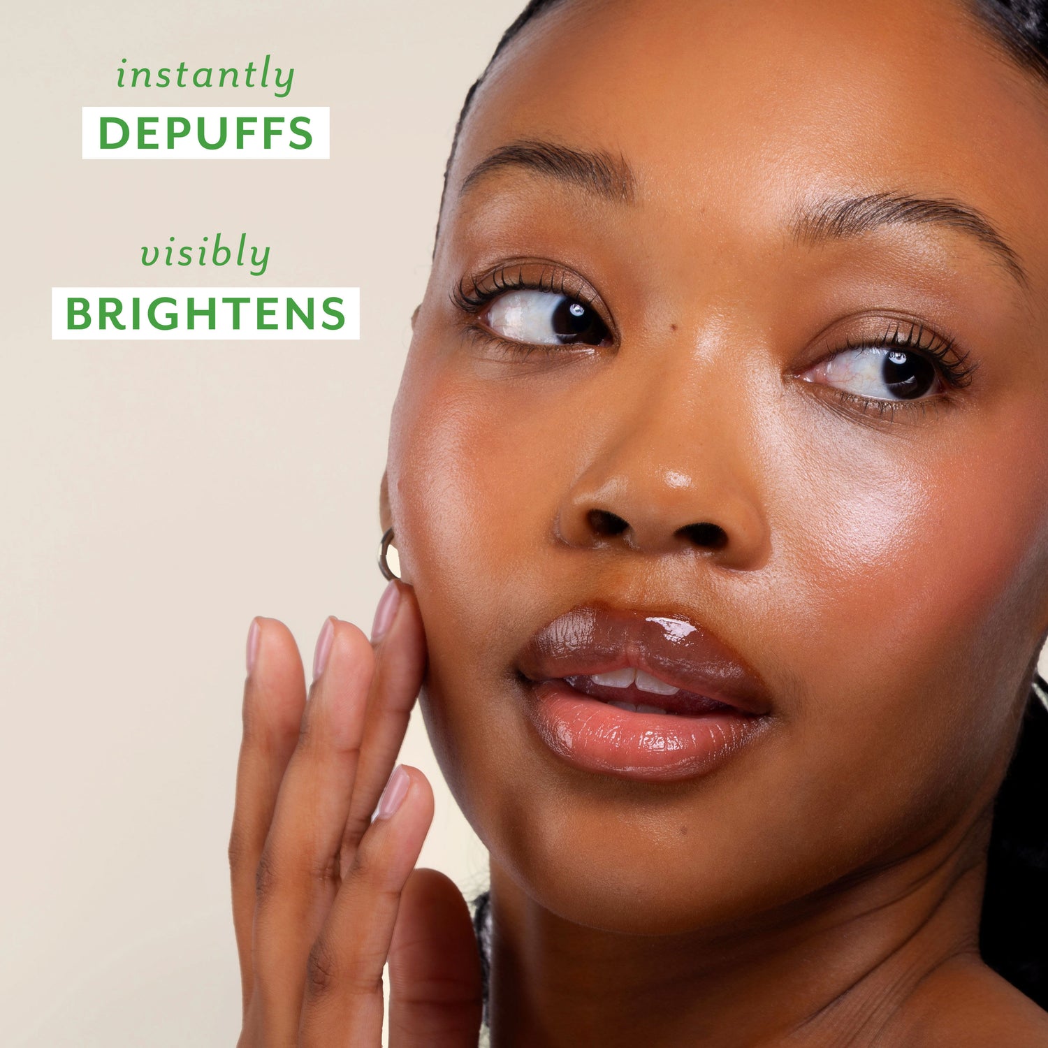 Before and after results of using Patchology Serve Chilled Cool Crush Hydrogel Eye Patches