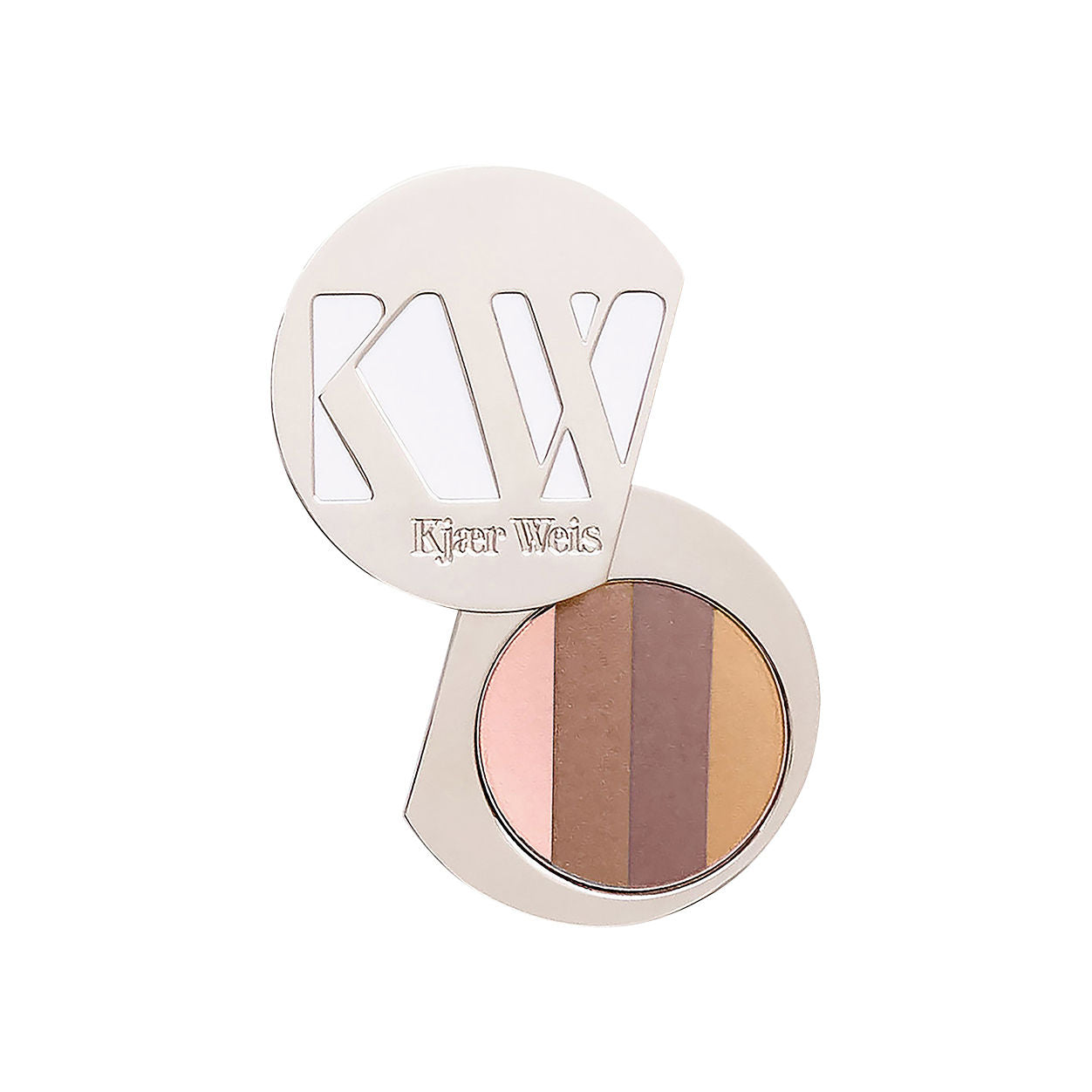 Image of an open Kjaer Weis Iconic Edition Quadrant Eye Shadow Case