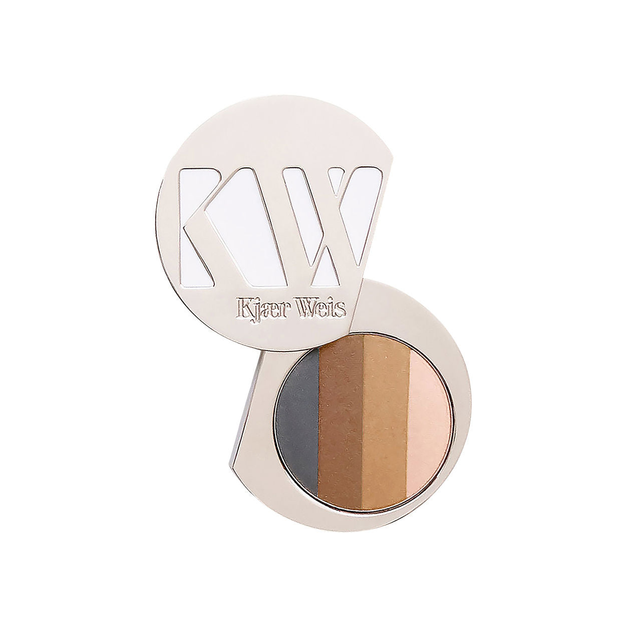 Image of an open Kjaer Weis Iconic Edition Quadrant Eye Shadow Case