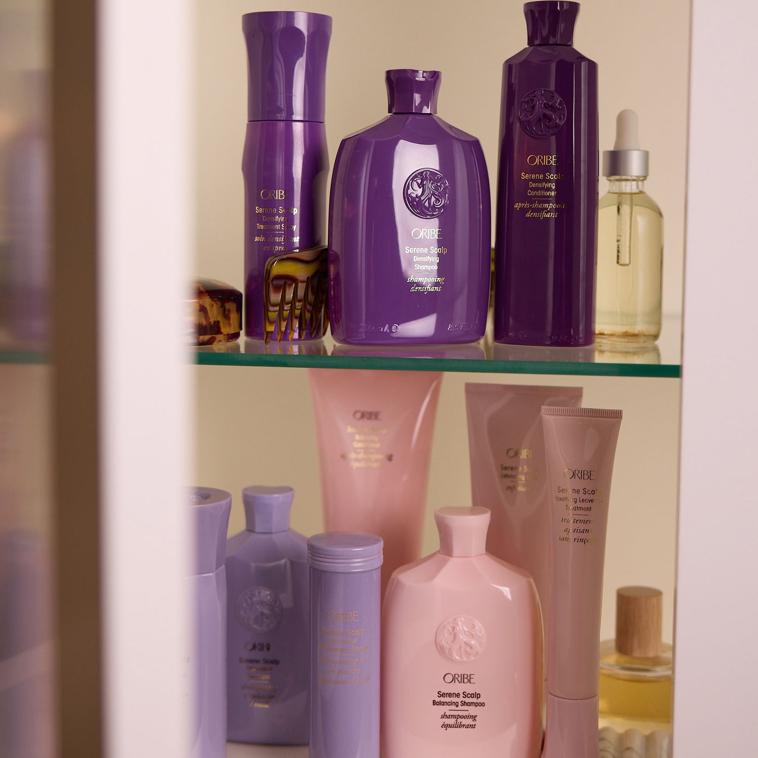 Lifestyle image of Oribe Serene Scalp Densifying Shampoo