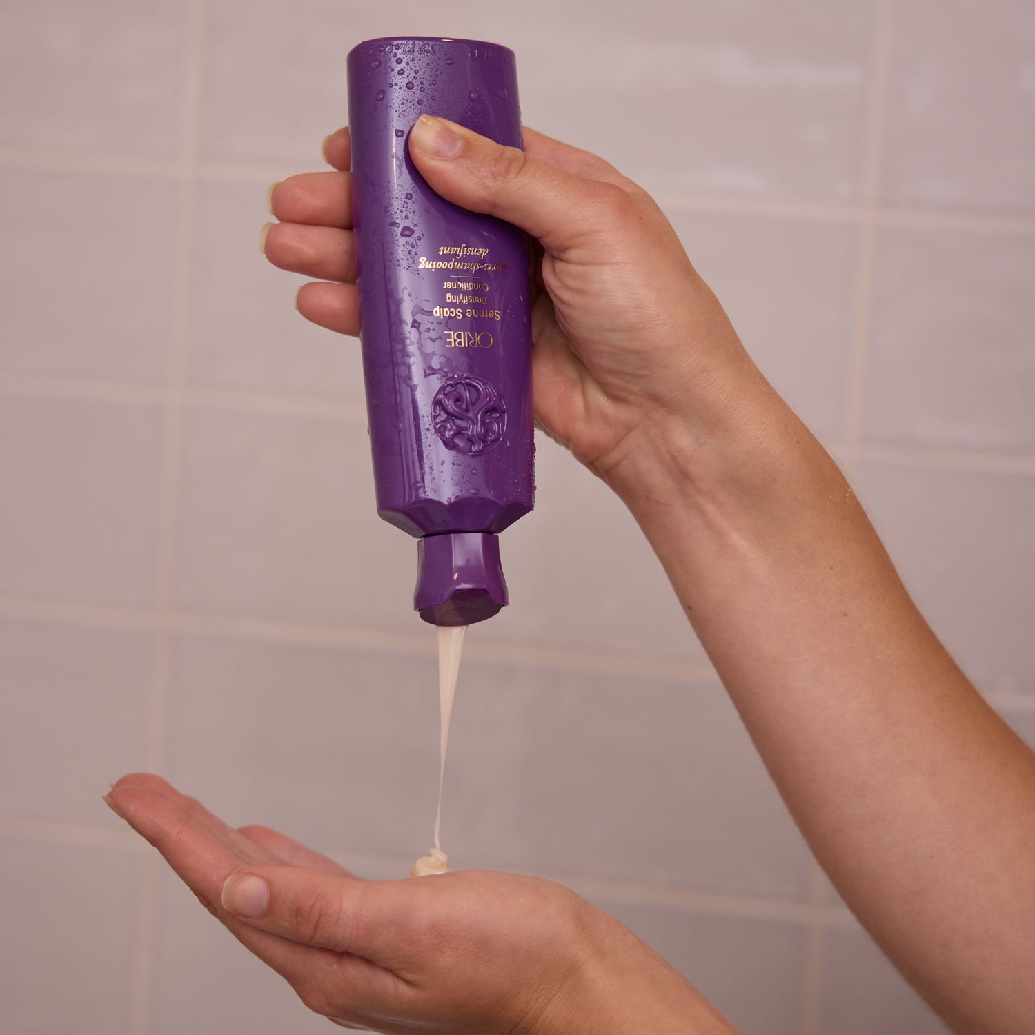 Lifestyle image of Oribe Serene Scalp Densifying Conditioner