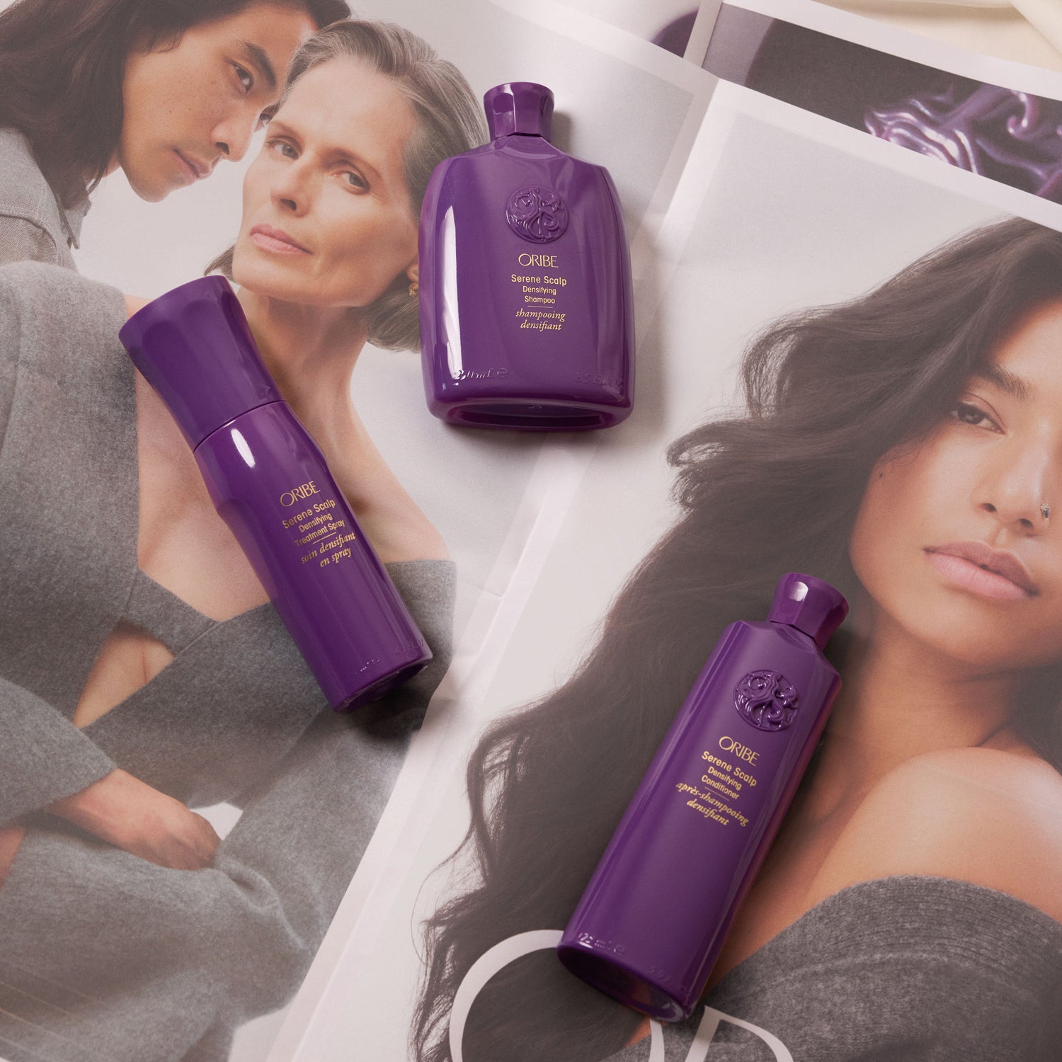 Lifestyle image of Oribe Serene Scalp Densifying Treatment Spray