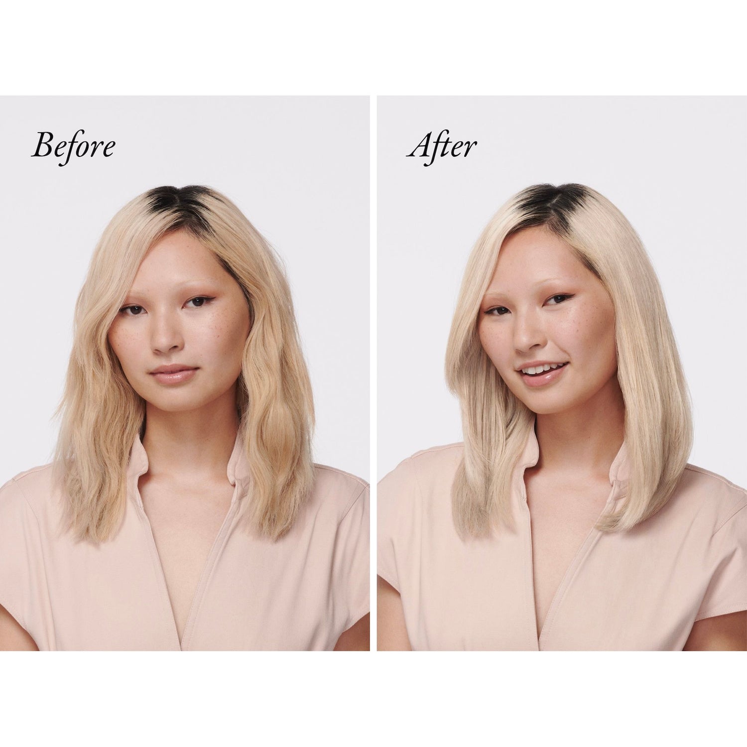 Before and after results of using Oribe Bright Blonde Essentials Set (Limited Edition)