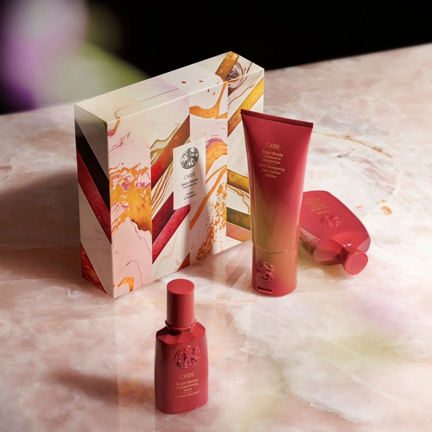 Lifestyle image of Oribe Bright Blonde Essentials Set (Limited Edition)