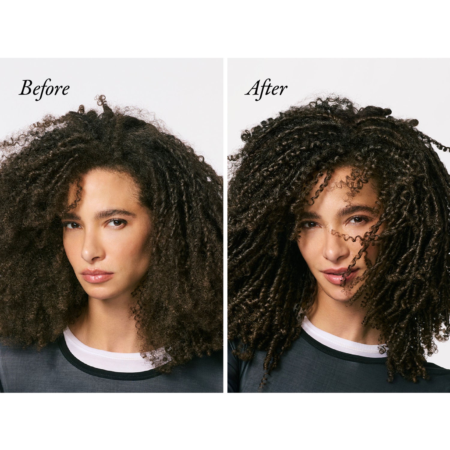 Before and after results of using Oribe Gold Lust Restorative Night Crème for Hair