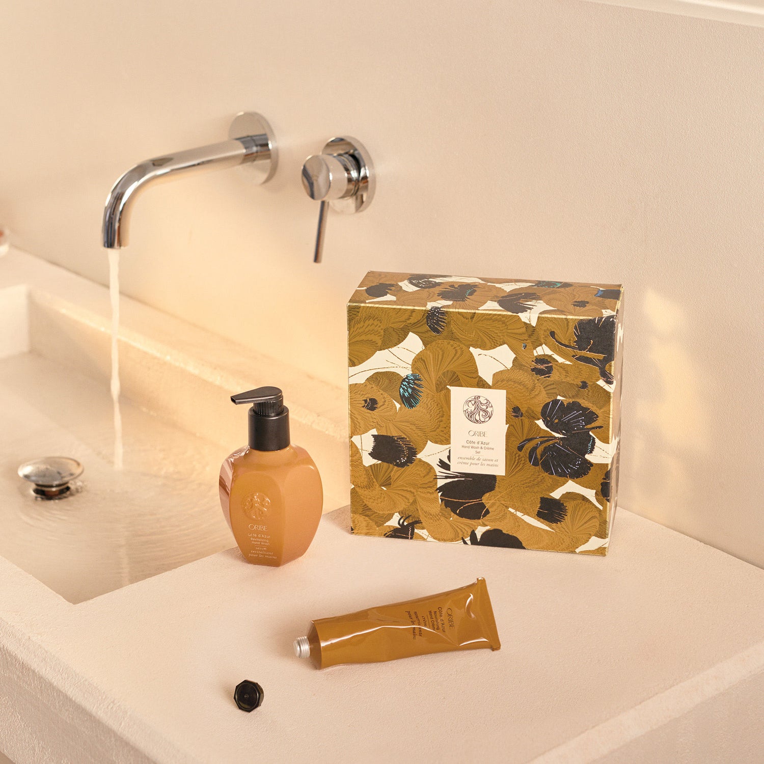 Lifestyle image of Oribe Côte d’Azur Hand Wash & Crème Gift Set (Limited Edition)