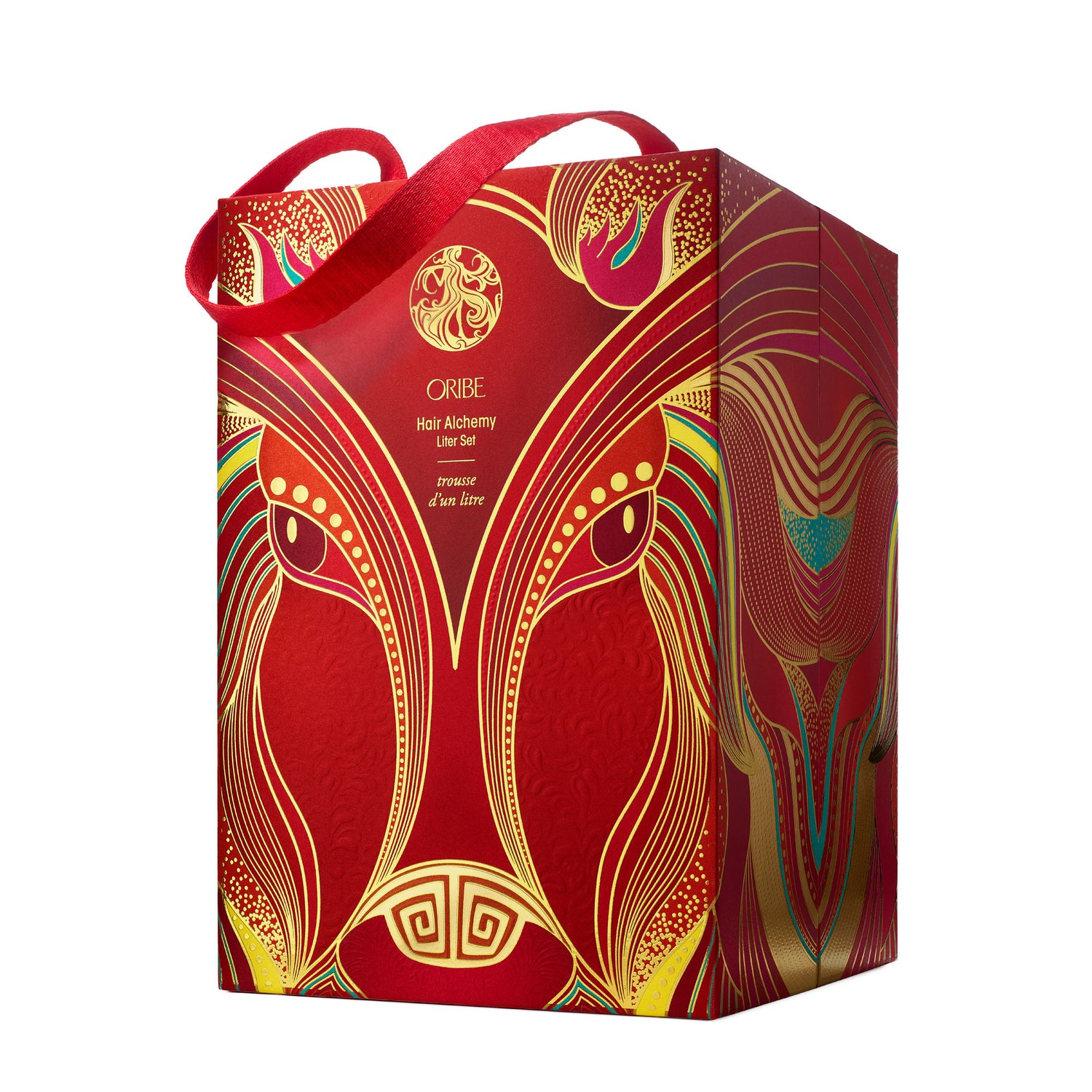 Image of the Oribe Lunar New Year Hair Alchemy Resilience Liter Set (Limited Edition) box
