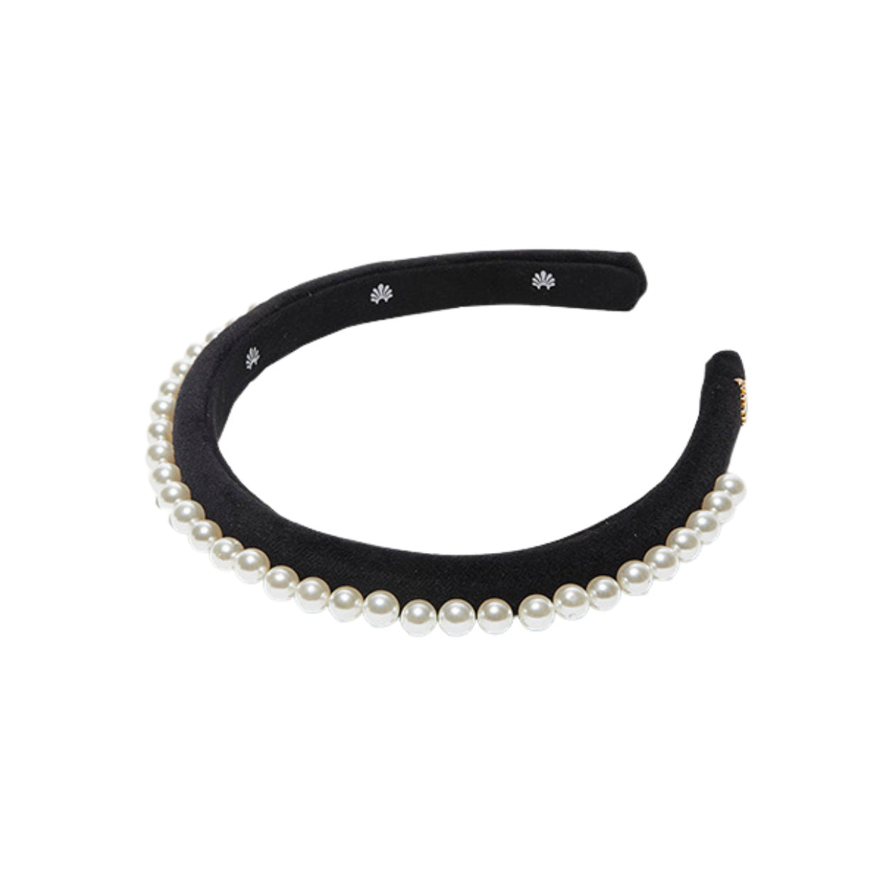 Lele Sadoughi Jet Pearl Embellished Velvet Gigi Headband main image