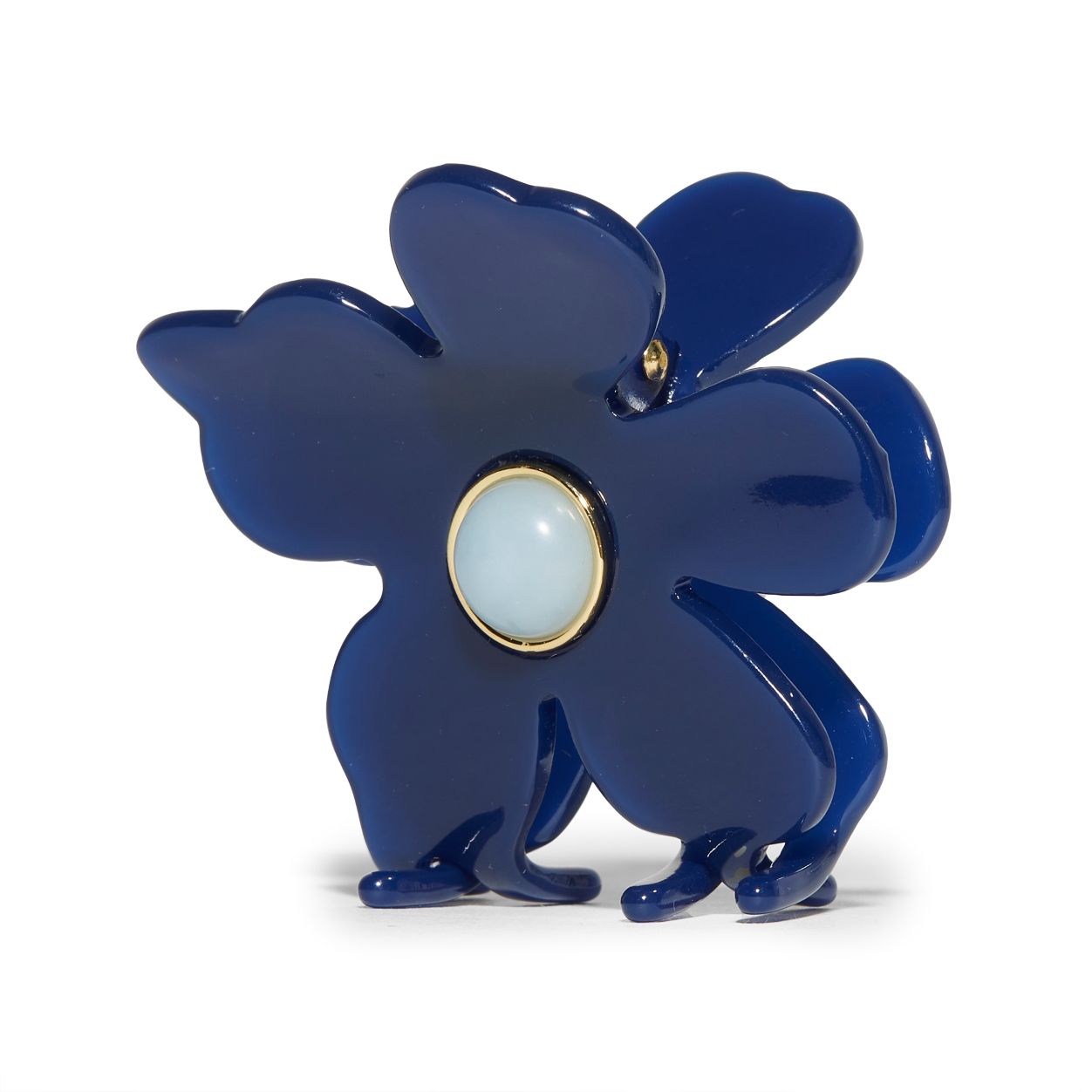 Side image of Lele Sadoughi Cobalt Lily Claw Clip