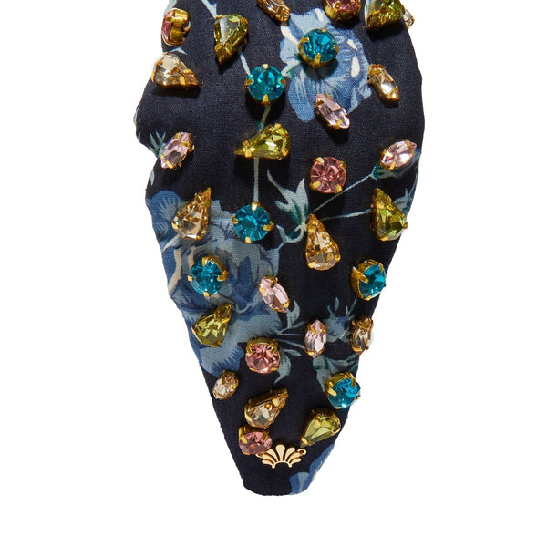 Woven Jeweled Greta Headband ~ Blue Lace Lele Sadoughi Greta Knotted Headband In Blue Lace Agate - 30  main image 4