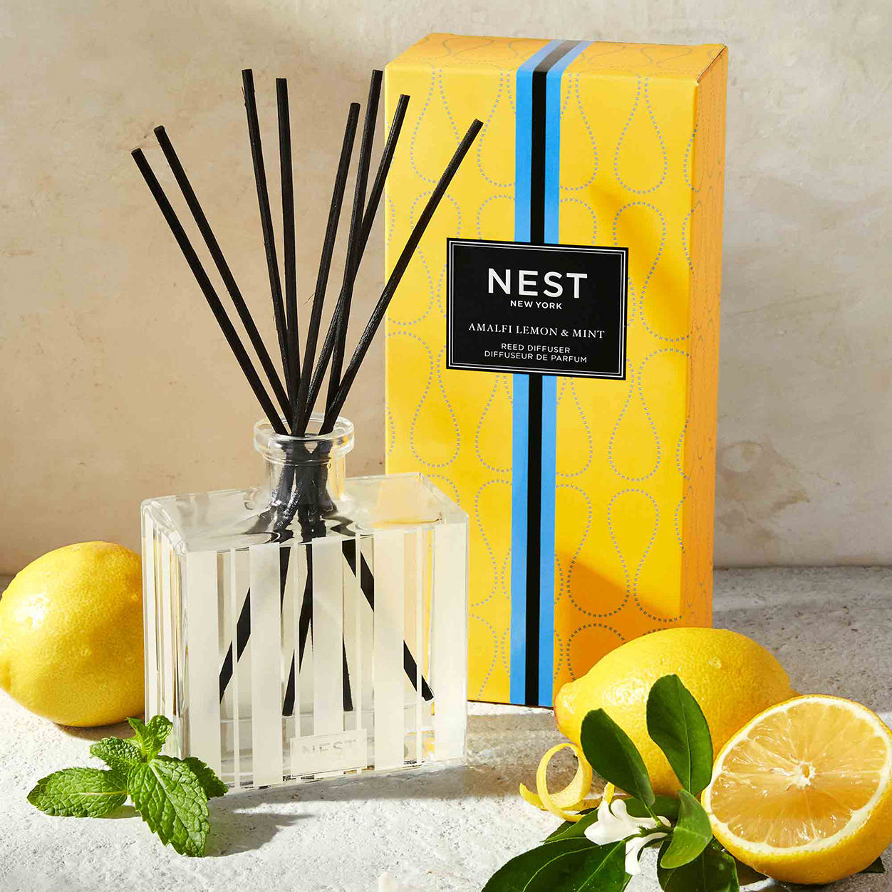 Lifestyle image of Nest Amalfi Lemon and Mint Reed Diffuser
