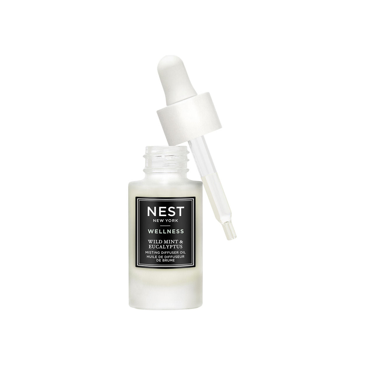 Image of an open Nest Wild Mint and Eucalyptus Misting Diffuser Oil