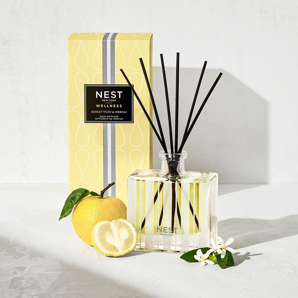 Lifestyle image of Nest Sunlit Yuzu and Neroli Reed Diffuser