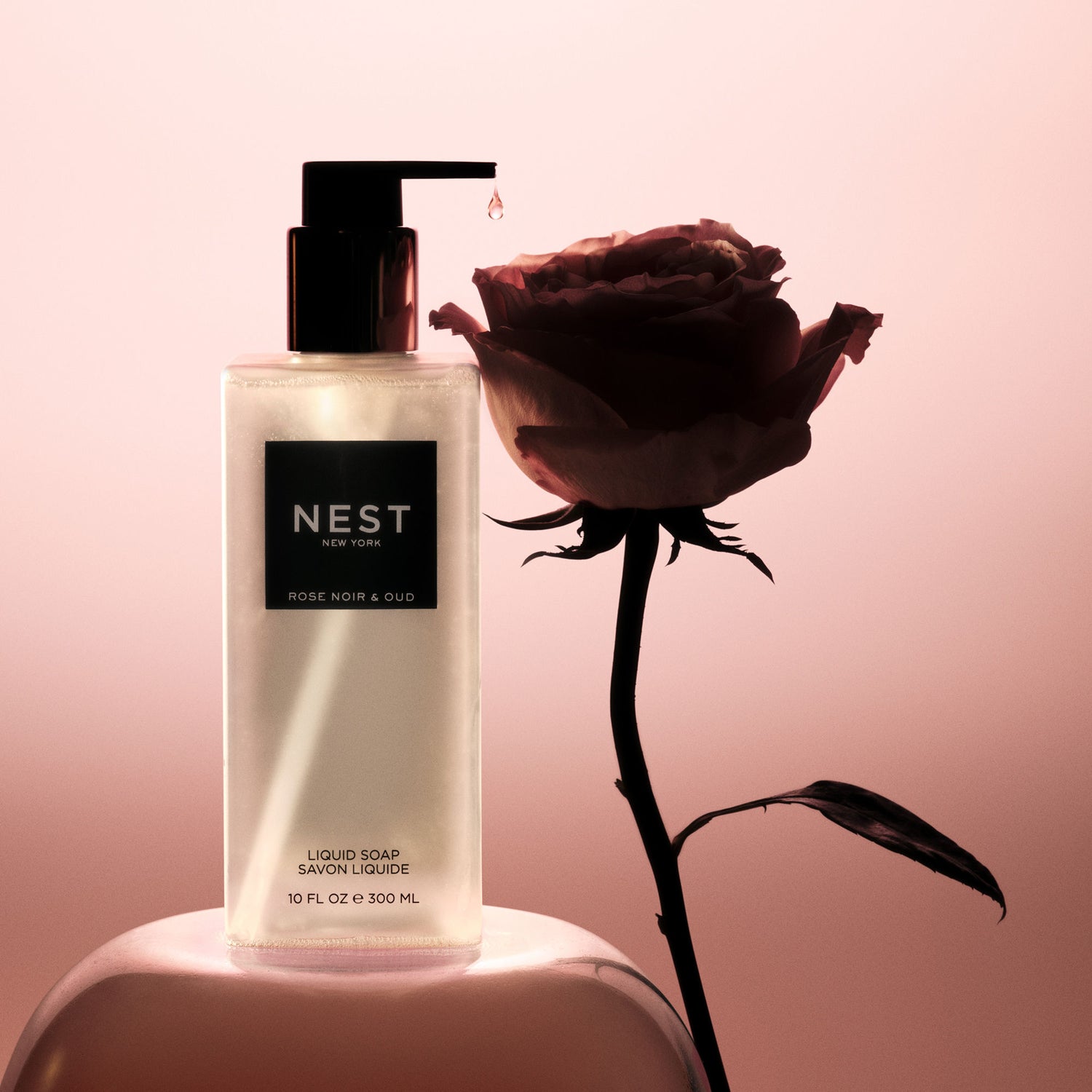 Lifestyle image of Nest Rose Noir & Oud Liquid Soap