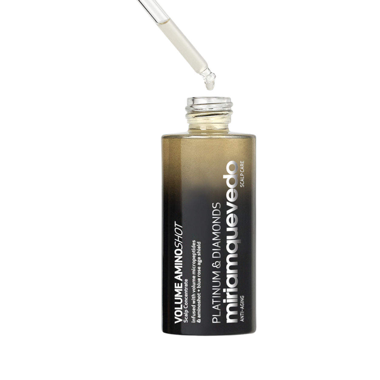 Image of an open Miriam Quevedo Platinum and Diamonds Volume Aminoshot Scalp Concentrate