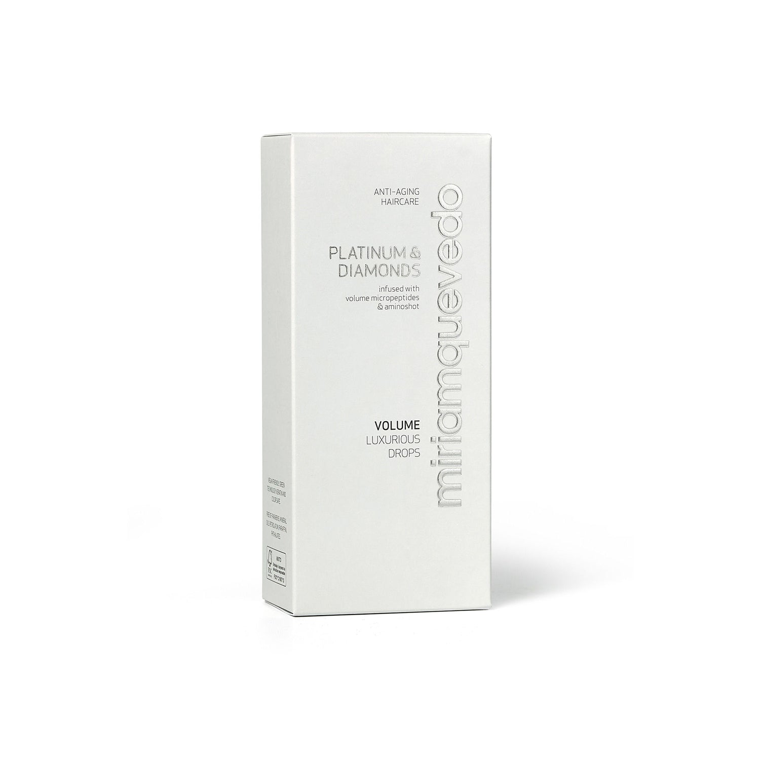 Image of the Miriam Quevedo Platinum and Diamonds Volume Luxurious Drops box