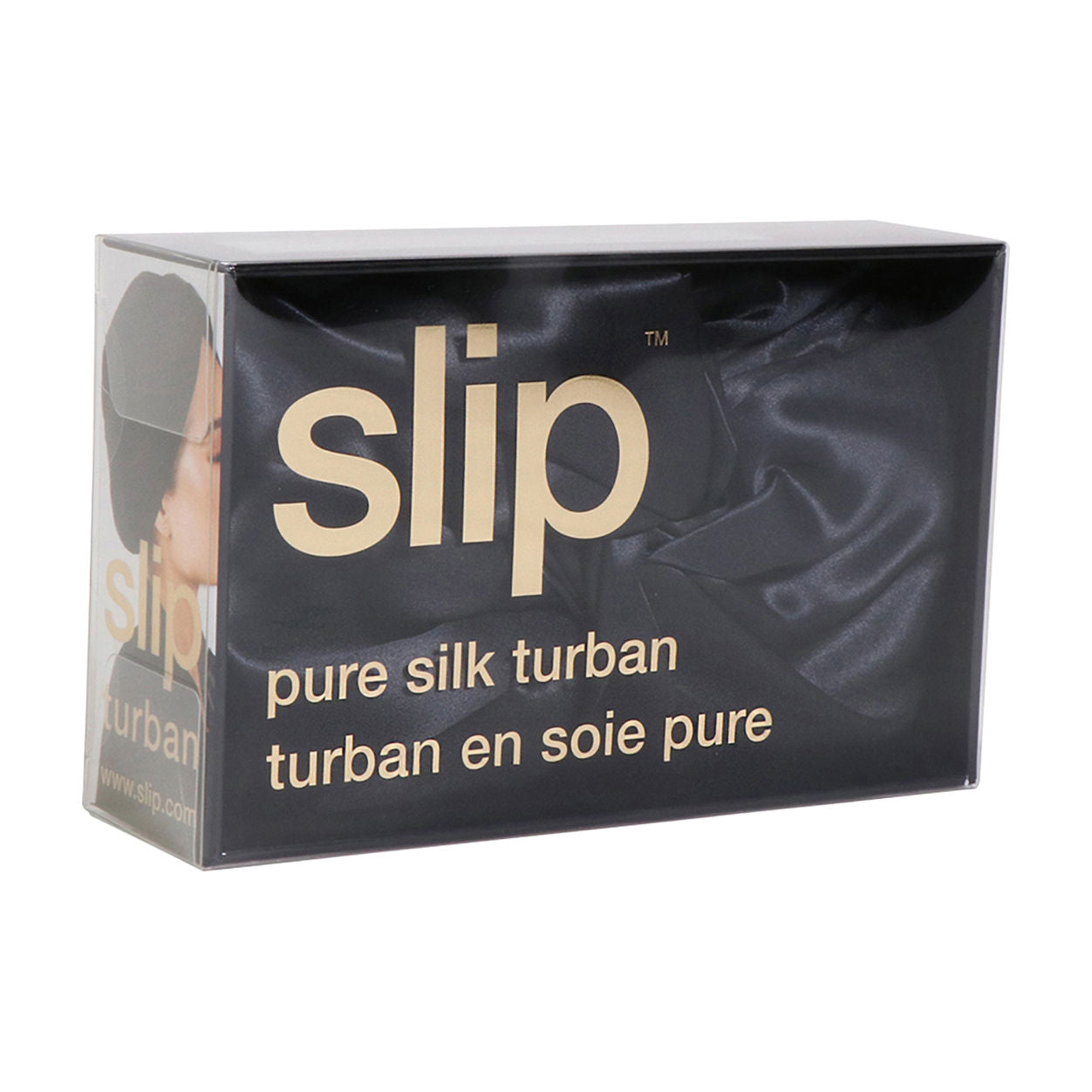 Image of the Slip Pure Silk Black Turban box
