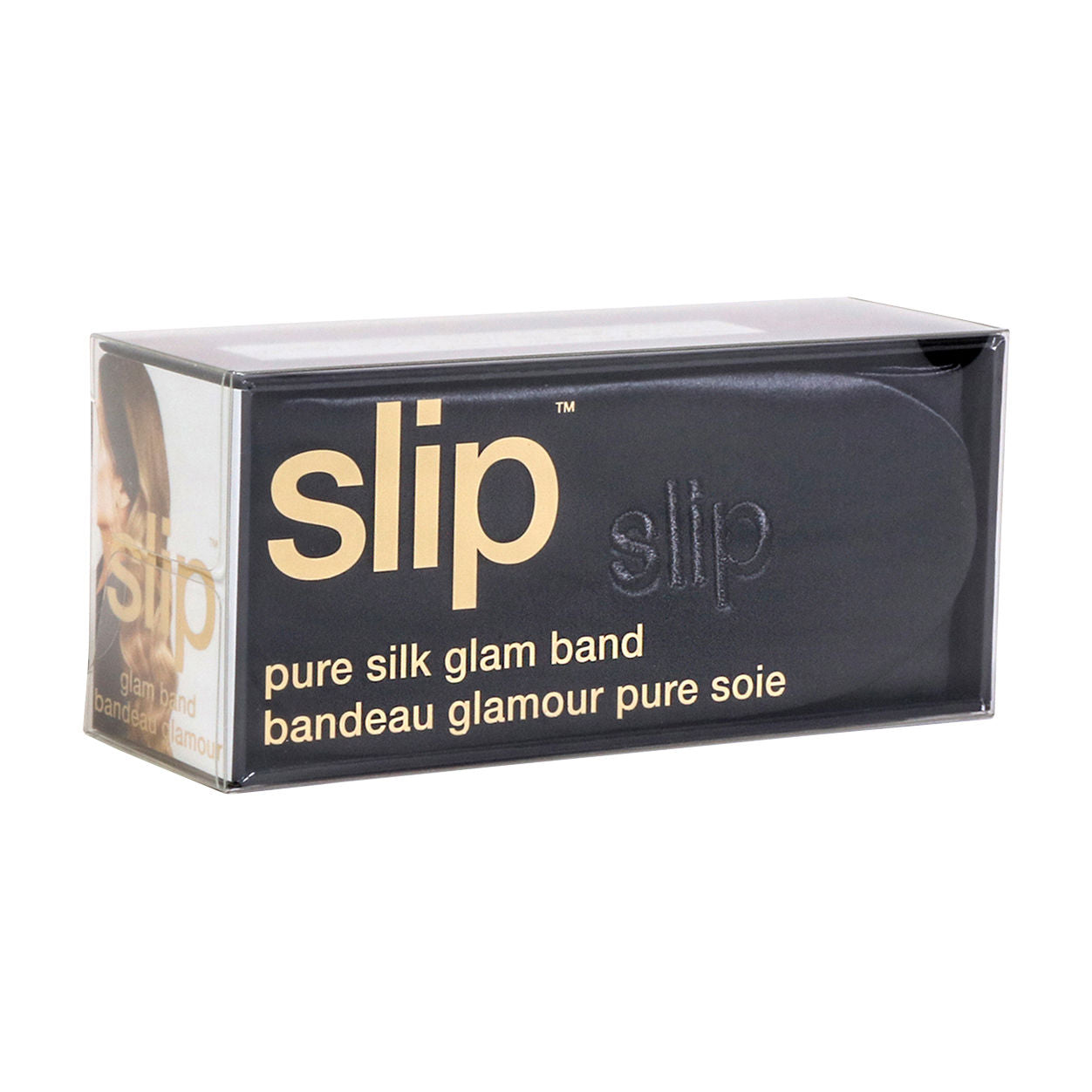 Image of the Slip Pure Silk Black Glam Band box