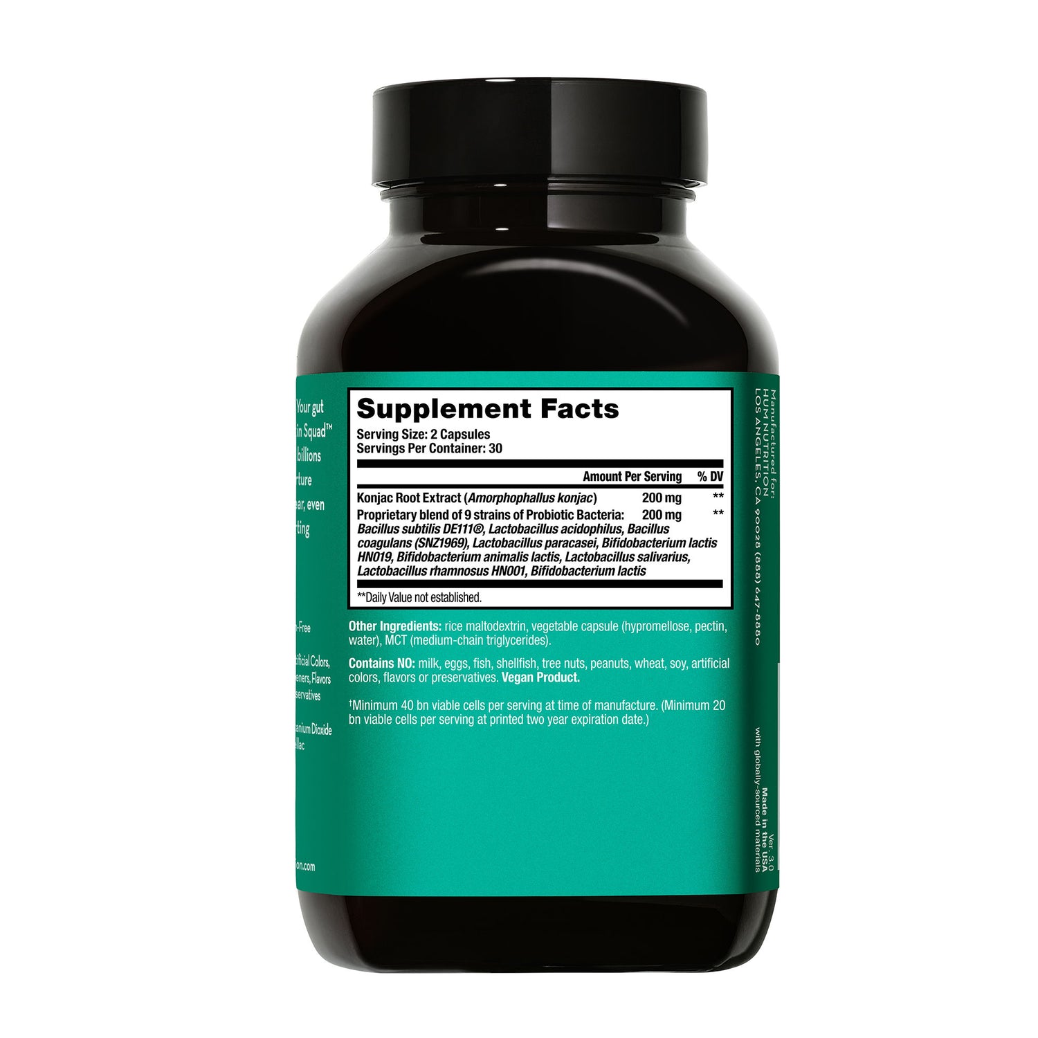 Back image of Hum Skin Squad Pre+Probiotic Clear Skin Supplement