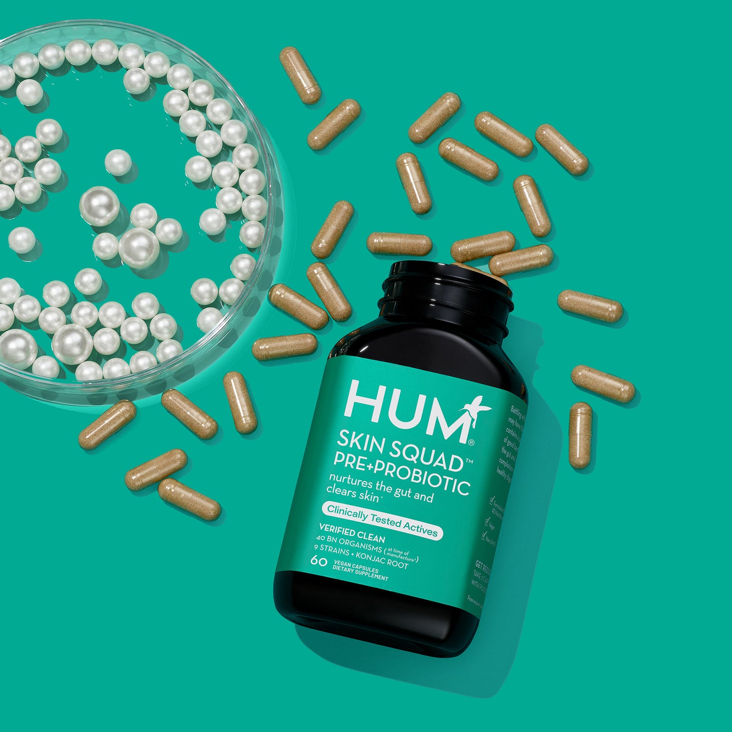 Lifestyle image of Hum Skin Squad Pre+Probiotic Clear Skin Supplement