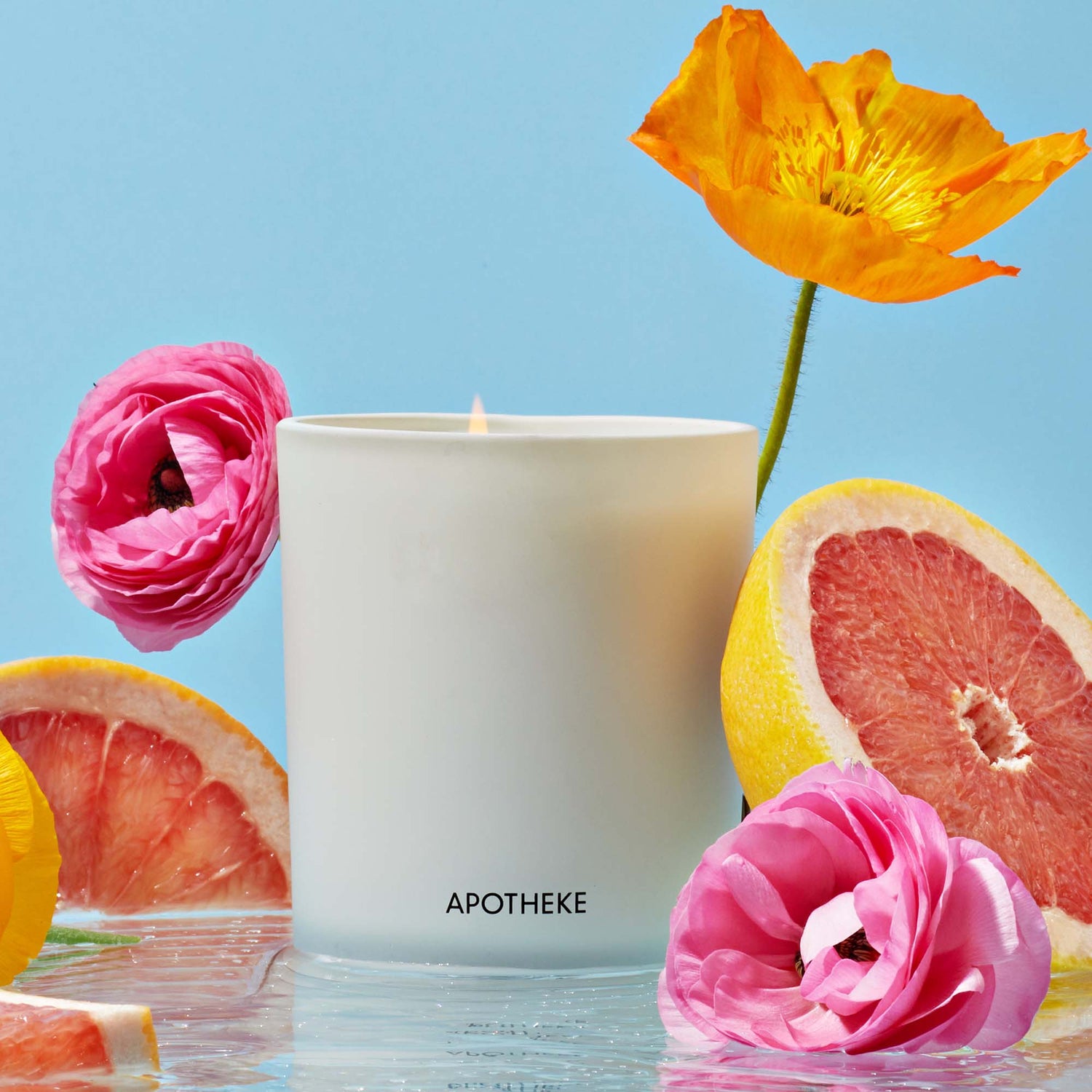 Lifestyle image of Apotheke Sea Salt Grapefruit Classic Scented Candle