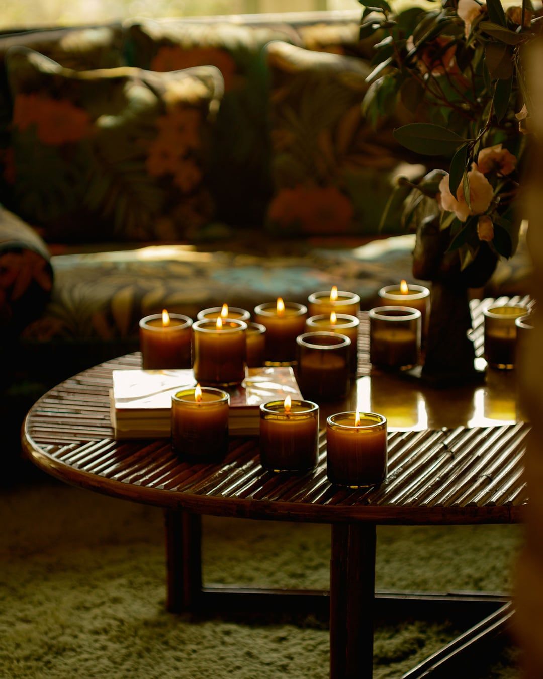 Lifestyle image of Flamingo Estate Climbing Tuscan Rosemary Candle