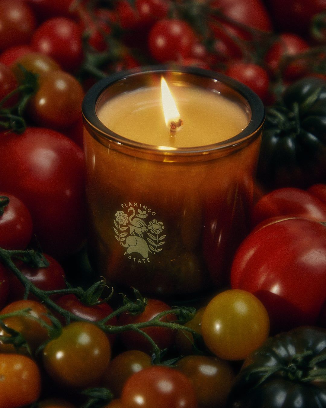Lifestyle image of Flamingo Estate Roma Heirloom Tomato Candle