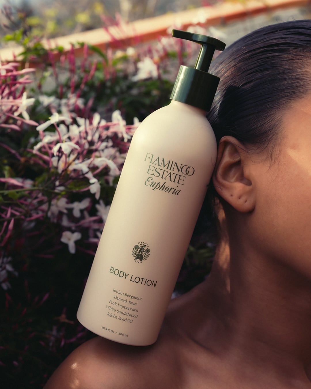 Model image of Flamingo Estate Night Blooming Jasmine & Damask Rose Body Lotion