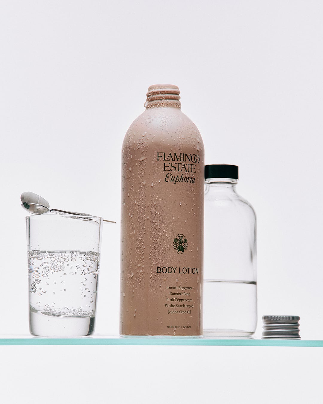 Lifestyle image of Flamingo Estate Night Blooming Jasmine & Damask Rose Body Lotion