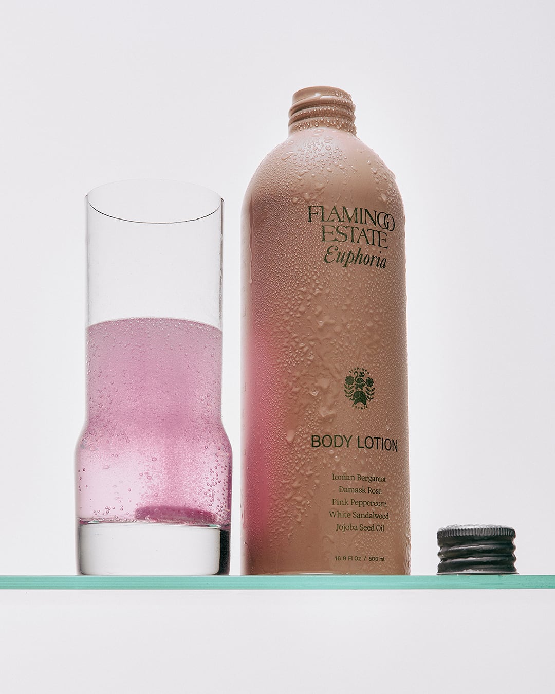 Lifestyle image of Flamingo Estate Night Blooming Jasmine & Damask Rose Body Lotion