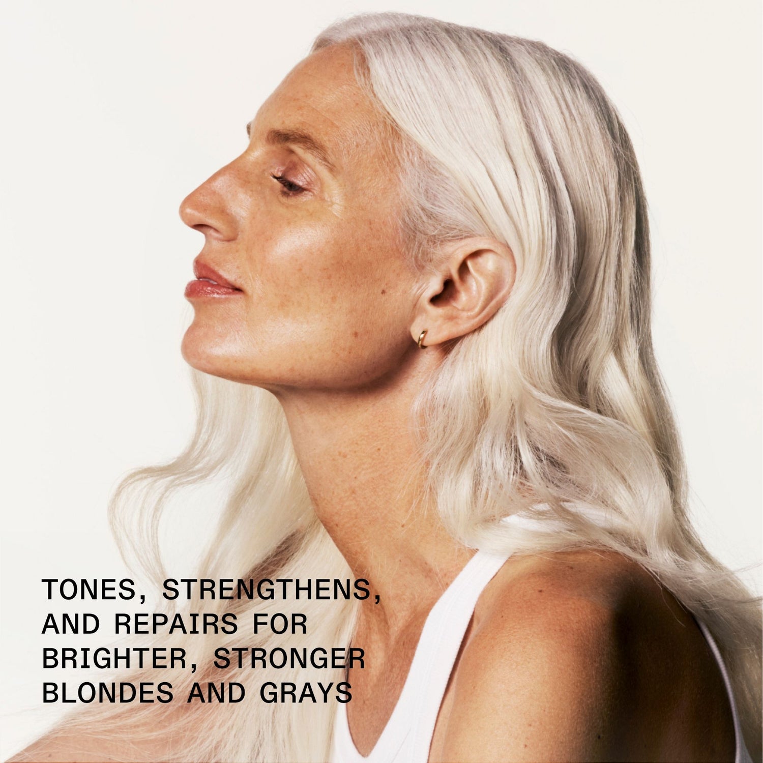 Model image of Olaplex No.4P Blonde Hair Hydrating & Brightening Purple Toning Shampoo