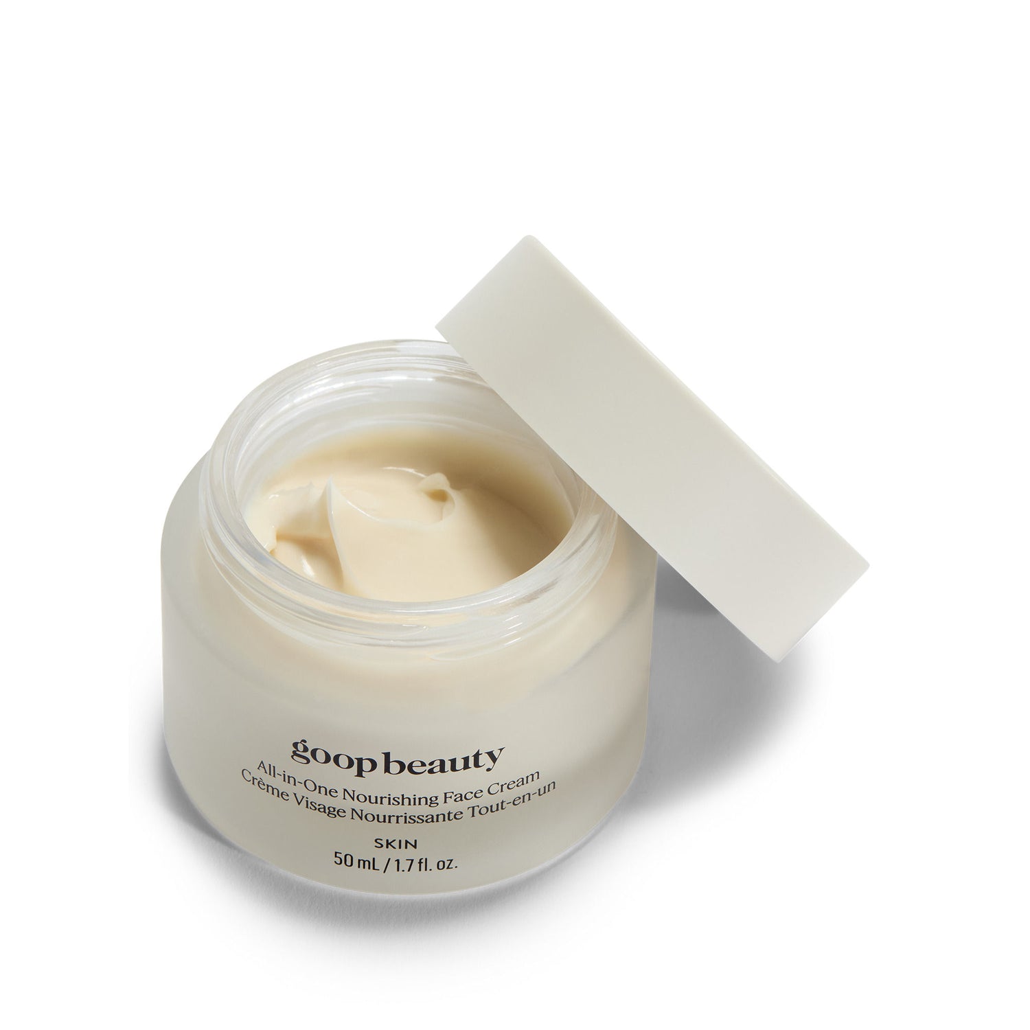 Image of an open Goop Beauty All-in-One Nourishing Face Cream