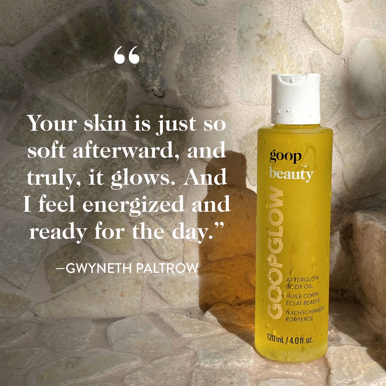 Lifestyle image of Goop Afterglow Body Oil