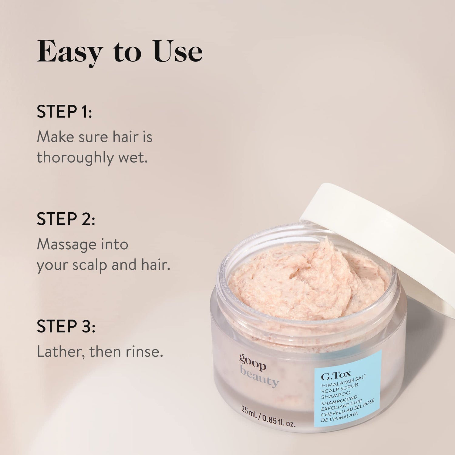 Lifestyle image of Goop Himalayan Salt Scrub Shampoo