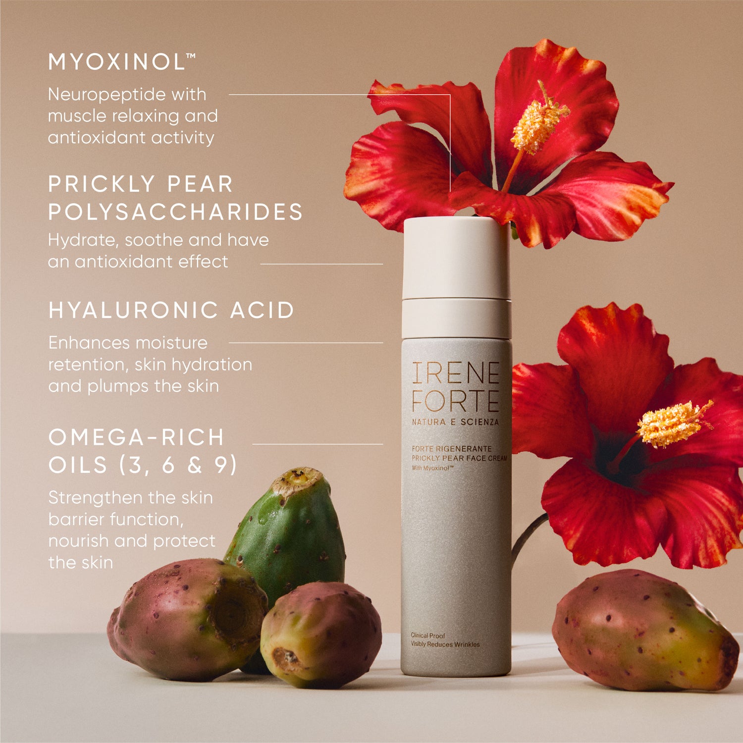 Information related to Irene Forte Prickly Pear Face Cream With Myoxinol