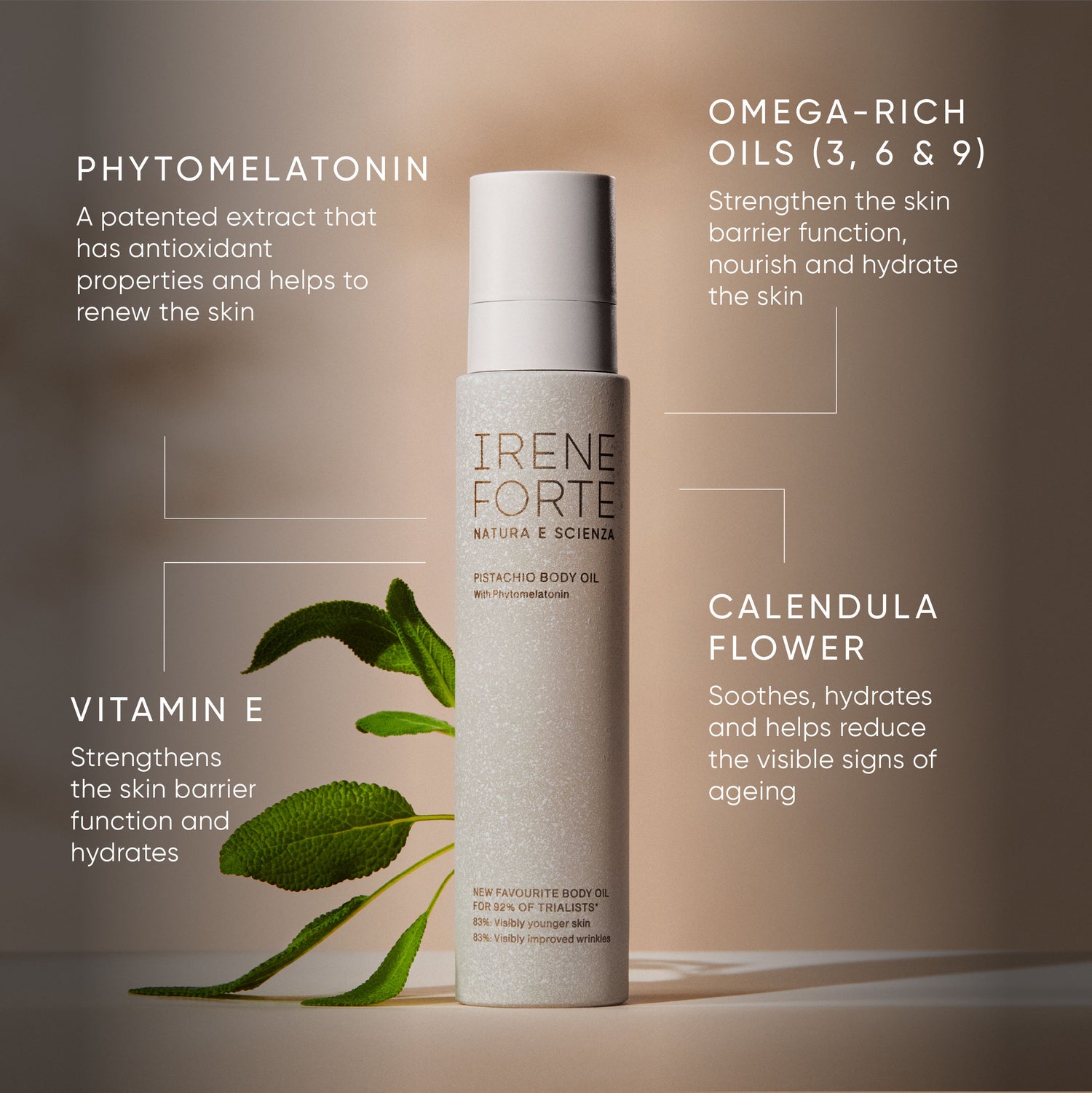Information related to Irene Forte Pistachio Body Oil with Phytomelatonin