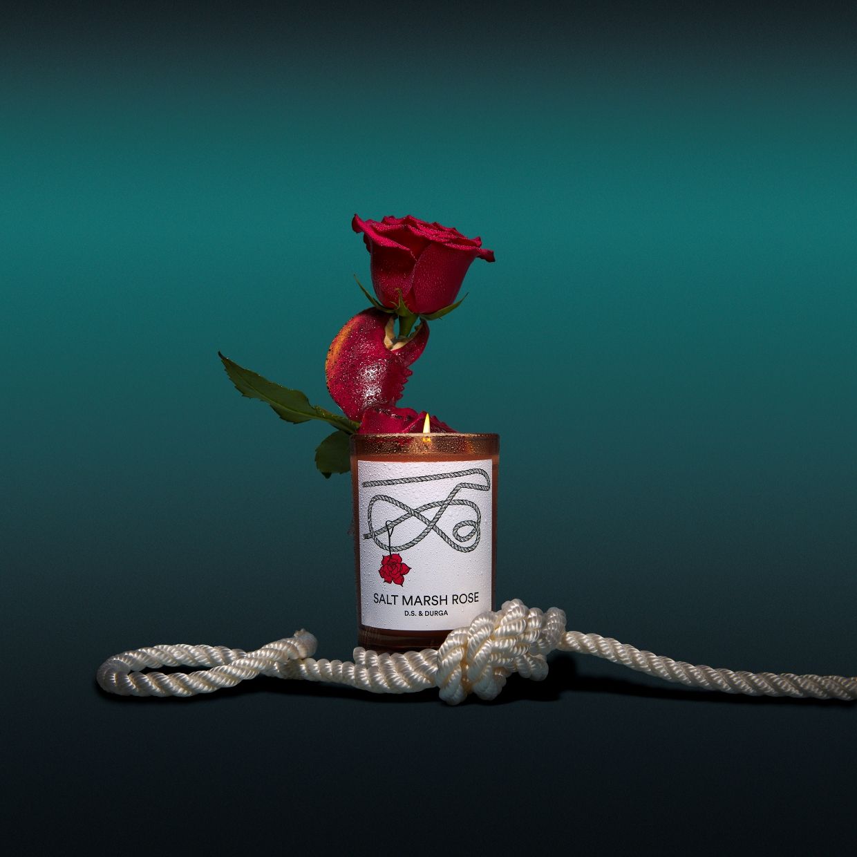 Lifestyle image of D.S. & Durga Salt Marsh Rose Candle
