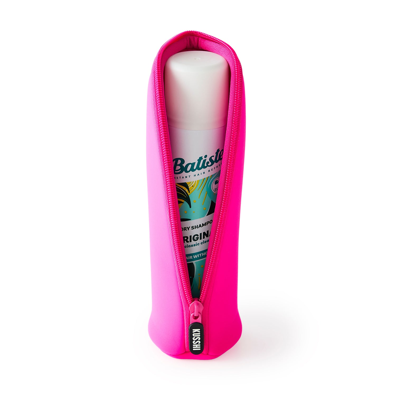 Image of an open Kusshi Jumbo Pink Bottle Protector