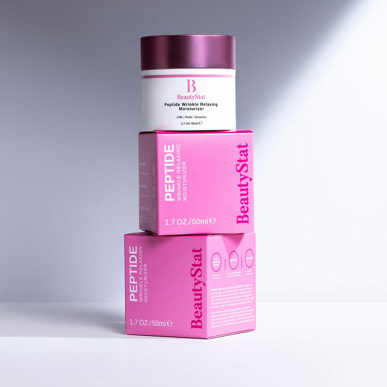 Lifestyle image of BeautyStat Peptide Wrinkle Relaxing Moisturizer