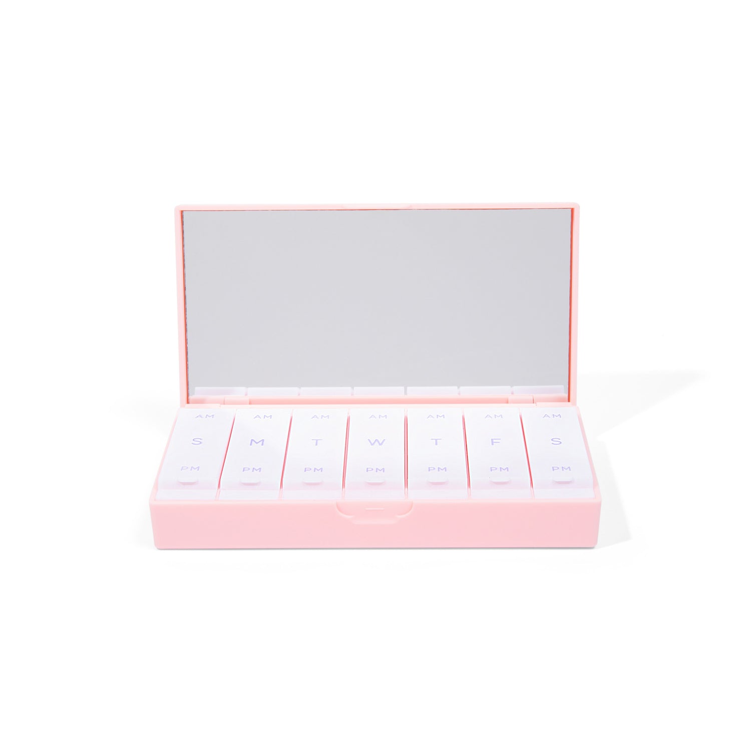 Image of an open Port and Polish Pink AM/PM Pill Box