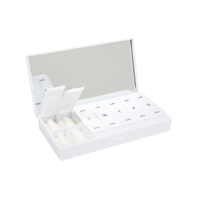 White AM/PM Pill Box