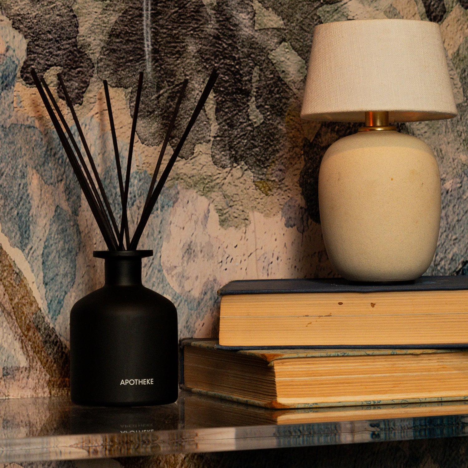 Lifestyle image of Apotheke Charcoal Rouge Reed Diffuser