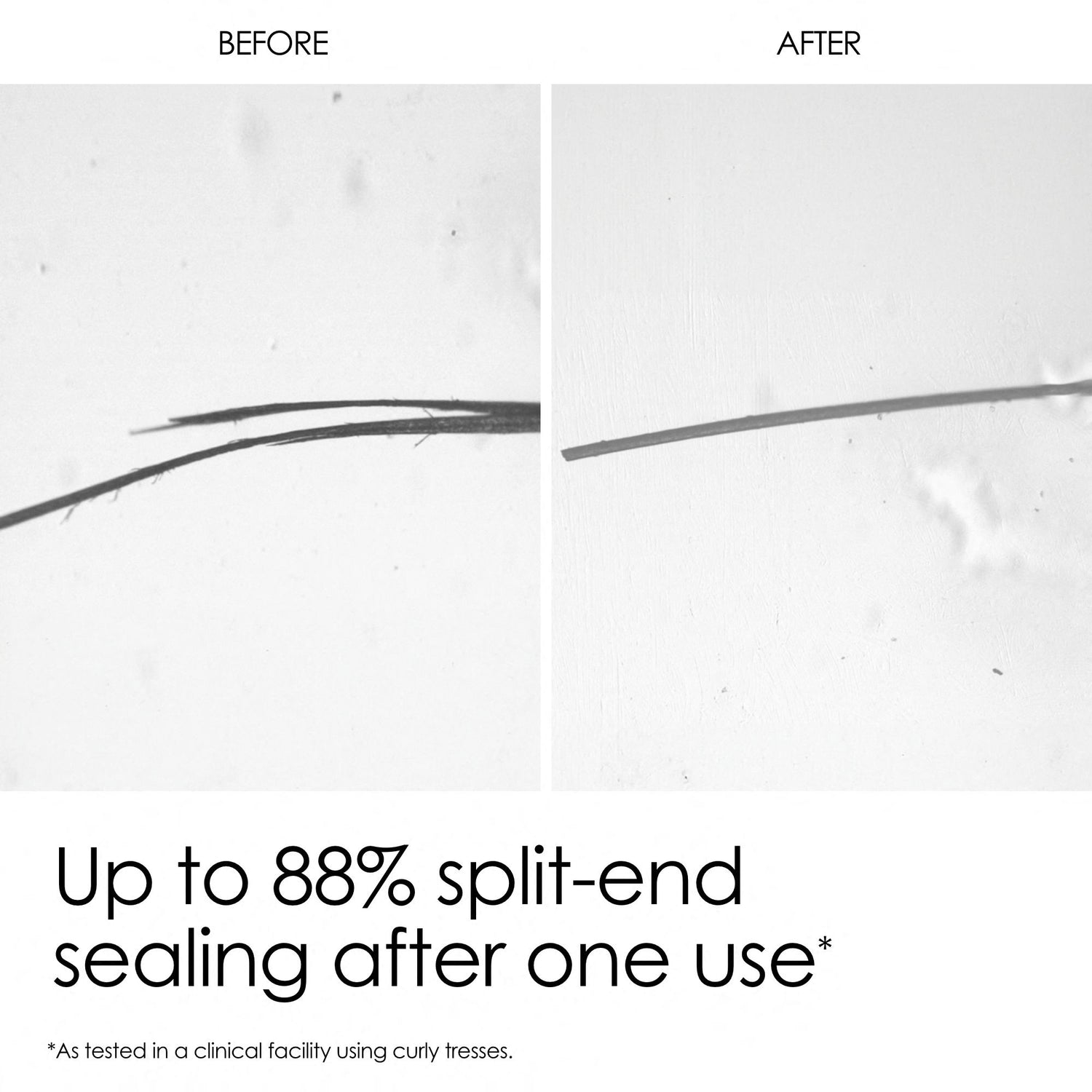 Before and after results of using Olaplex No.5L Moisturize & Mend Leave-In Conditioner